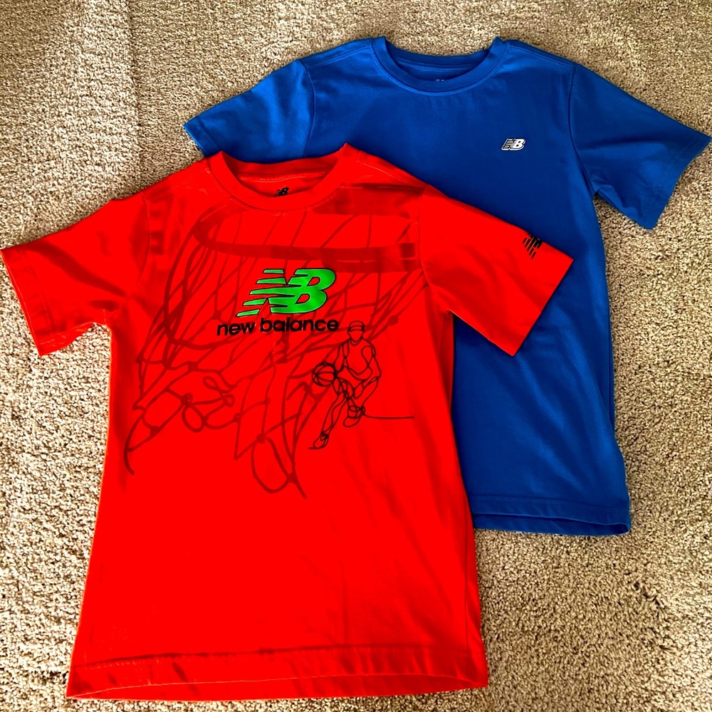 New Balance Kids' Orange and Blue Short Sleeve Tees